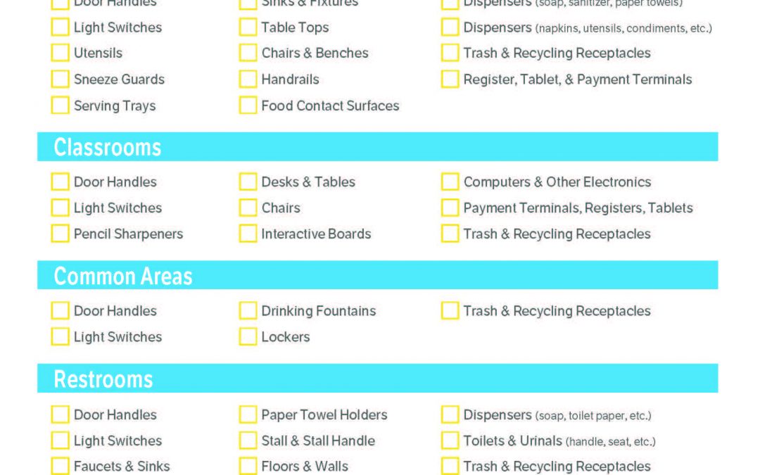 Education – Cleaning Checklist